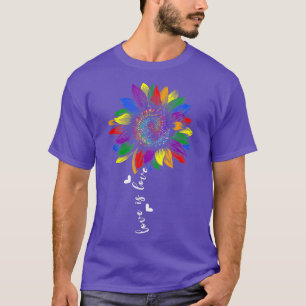 Rainbow Sunflower Liebe is Liebe LGBT Gay Lesbian T-Shirt