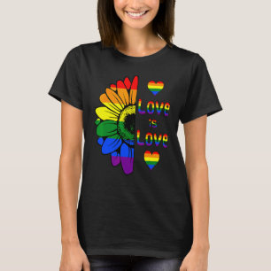 Rainbow Sunflower Liebe is Liebe Lgbt Gay Lesbian T-Shirt