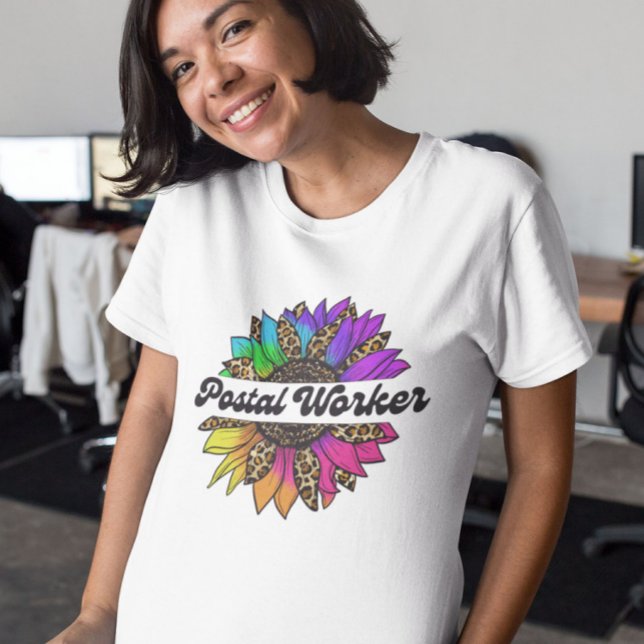 Rainbow Sunflower T-Shirt (Postal Worker Profession Rainbow Sunflower T-Shirt
)