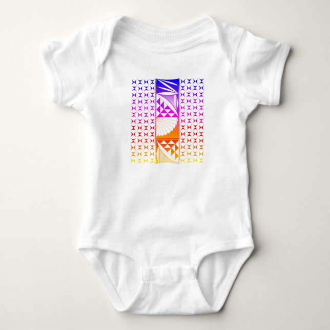 Rainbow Sunrise Baby Strampler (Vorderseite)