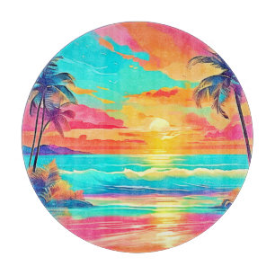 Rainbow Sunset Beach Schneidebrett