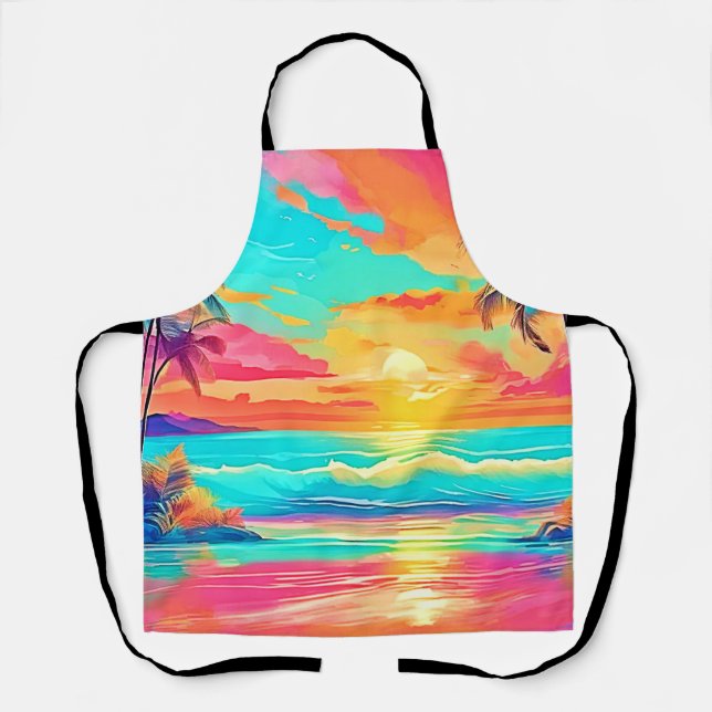 Rainbow Sunset Beach Schürze (Vorderseite)