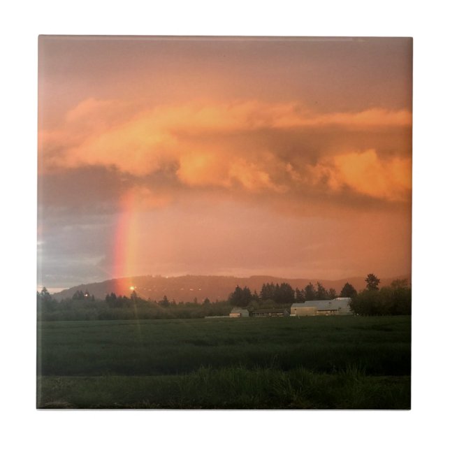 Rainbow Sunset Fliese (Vorderseite)
