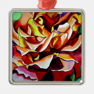 Rainbow Sunset Rosen Aquarell Originale Kunst Ornament Aus Metall