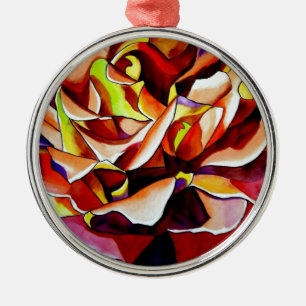 Rainbow Sunset Rosen Aquarell Originale Kunst Ornament Aus Metall