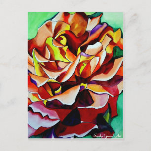 Rainbow Sunset Rosen Aquarell Originale Kunst Postkarte