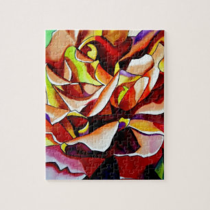 Rainbow Sunset Rosen Aquarell Originale Kunst Puzzle