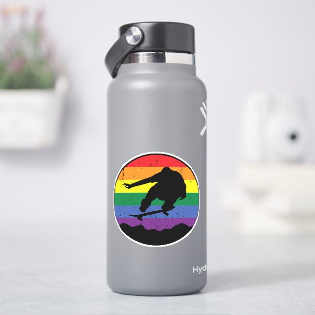 Rainbow Sunset Skateboard 4" Kiss Cut Vinyl Aufkleber (HydroFlask)