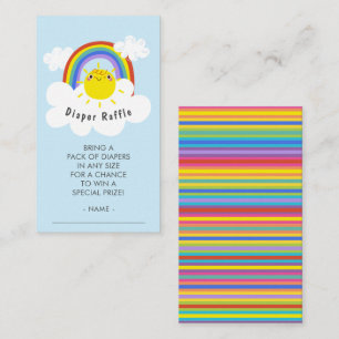 Rainbow Sunshine Diaper Raffle Ticket Begleitkarte