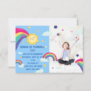 Rainbow Sunshine Fun Birthday Einladung