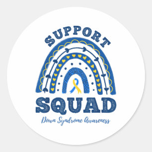Rainbow Support Squad Down Syndrome Awareness Runder Aufkleber