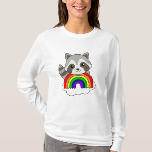 Rainbow Sweet Animals Colorful Raccoon T-Shirt
