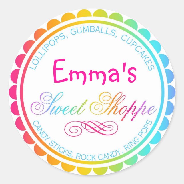 Rainbow Sweet Shoppe Stickers (Vorderseite)