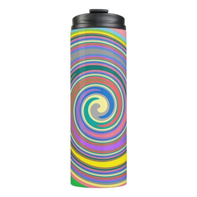 Rainbow-Swirbelmuster Thermosbecher (Vorderseite)