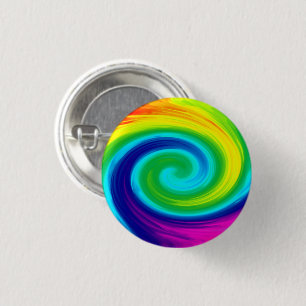 Rainbow Swirl Abstrakt Art Design Button
