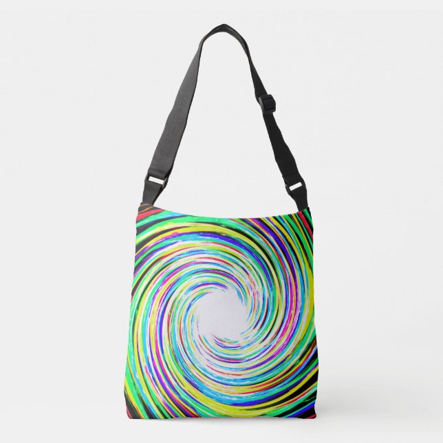 Rainbow Swirl Bag Tragetaschen Mit Langen Trägern (Vorderseite)