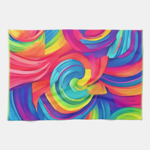 Rainbow Swirl Chaos Design Geschirrtuch