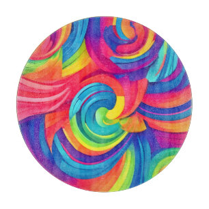 Rainbow Swirl Chaos Design Schneidebrett