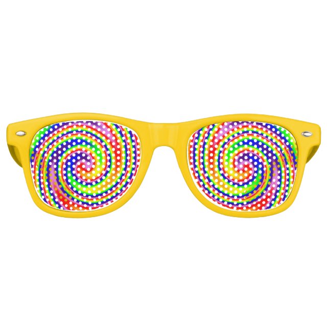 Rainbow Swirl farbenfroh fröhlicher Spaß Kunst Partybrille (Vorderseite)