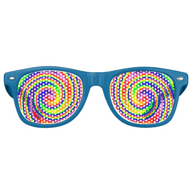 Rainbow Swirl farbenfroh fröhlicher Spaß Kunst Partybrille (Vorderseite)