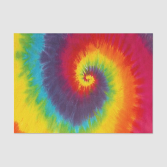 Rainbow Swirl Gefärbte Krawatte Groovy Cool Seidenpapier (Vorderseite)