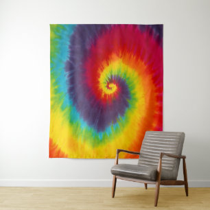 Rainbow Swirl Gefärbte Krawatte Groovy Cool Wandteppich