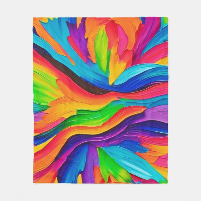 Rainbow Swirl Painting Fleecedecke (Vorderseite)