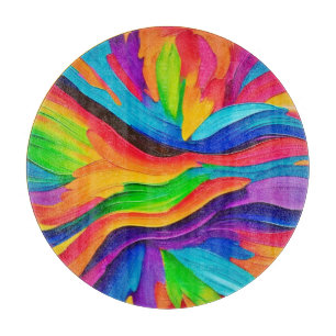 Rainbow Swirl Painting Schneidebrett