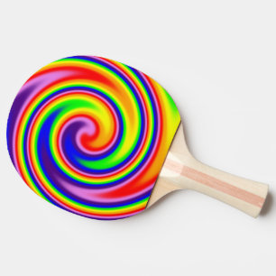 Rainbow Swirl Retro Hippie Pride Art Tischtennis Schläger