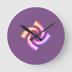 Rainbow Swirl Runde Wanduhr