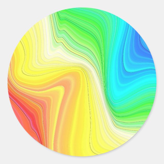 Rainbow Swirl Runder Aufkleber (Vorderseite)