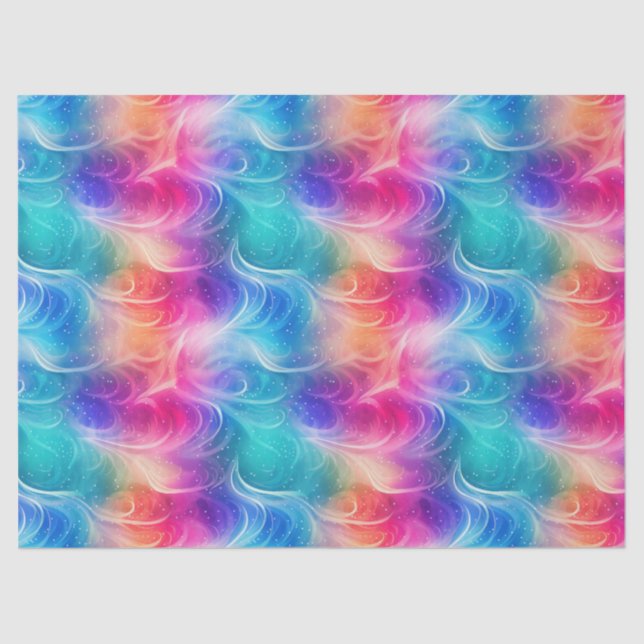 Rainbow Swirl Stardust Decoupage Seidenpapier (Vorderseite)