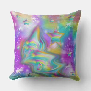 Rainbow Swirl & Stars Kissen