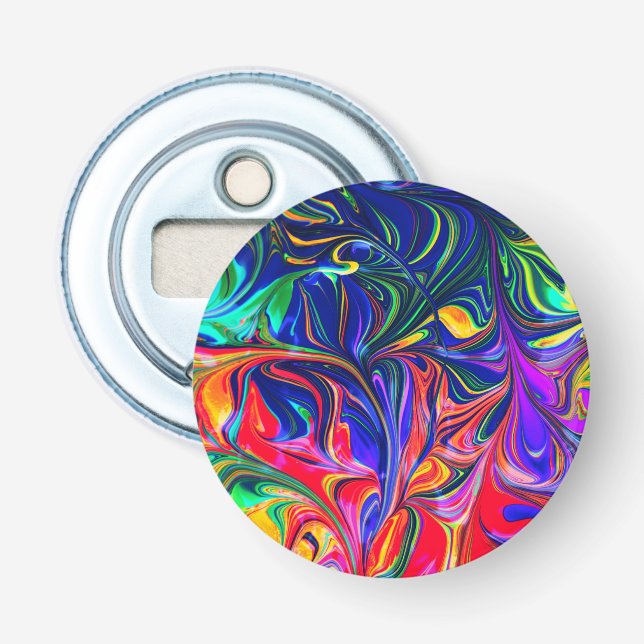 Rainbow Swirl Trippy Glow Stick Flaschenöffner (Vorderseite)