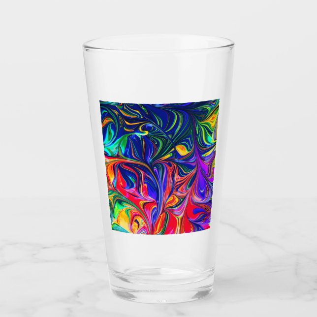 Rainbow Swirl Trippy Glow Stick Glas (Vorderseite)