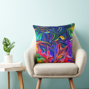 Rainbow Swirl Trippy Glow Stick Kissen