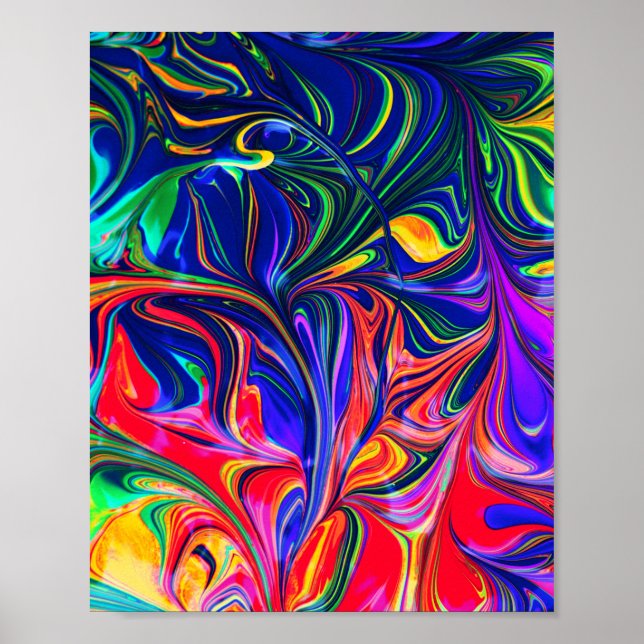 Rainbow Swirl Trippy Glow Stick Poster (Vorne)