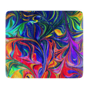 Rainbow Swirl Trippy Glow Stick Schneidebrett