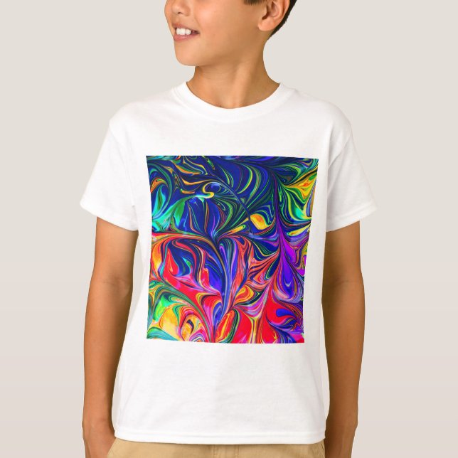 Rainbow Swirl Trippy Glow Stick T-Shirt (Vorderseite)