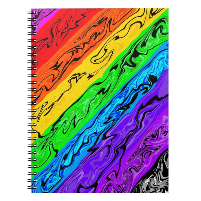 Rainbow Swirls Notizblock (Vorderseite)
