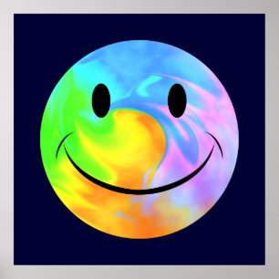 Rainbow Swirth Face Poster