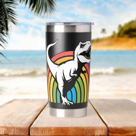 Rainbow T Rex Thermobecher