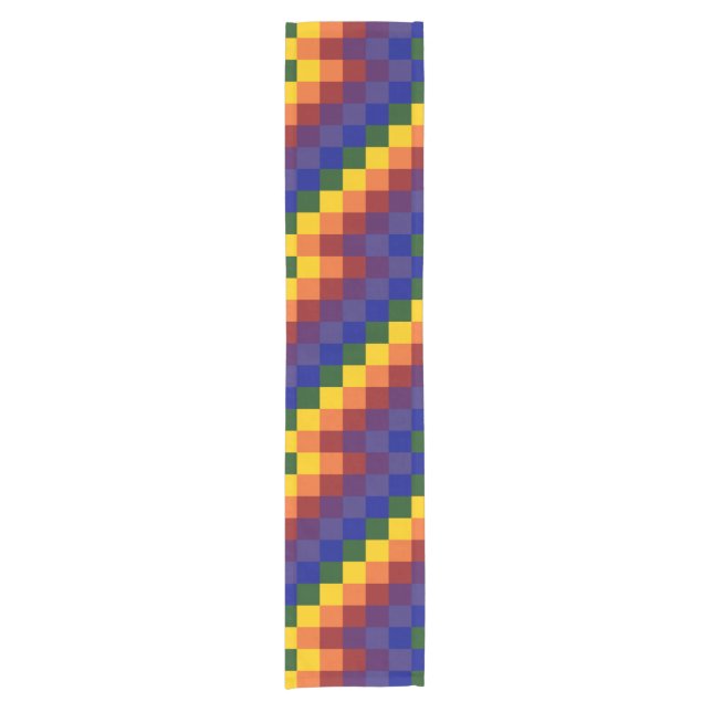Rainbow Table Runner Kurzer Tischläufer (Vorderseite)