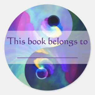Rainbow Taijitu Yin Yang Runder Aufkleber