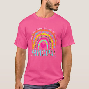 Rainbow Teach-Liebe Inspiriere Hauptfigur zurück n T-Shirt
