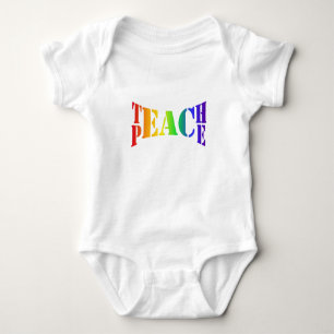 Rainbow Teach Peace Baby Strampler