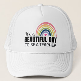 Rainbow Teacher Beautifu Day Truckerkappe
