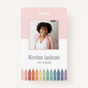 Rainbow Teacher Name Foto ID Abzeichen Ausweis