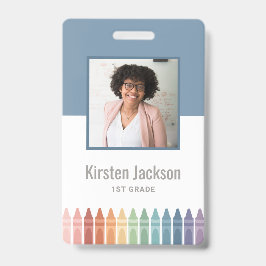 Rainbow Teacher Name Foto ID Abzeichen Ausweis