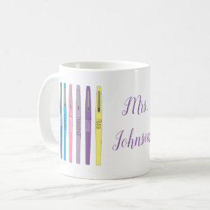 Rainbow Teacher Pens Inspiration Tasse mit Namen